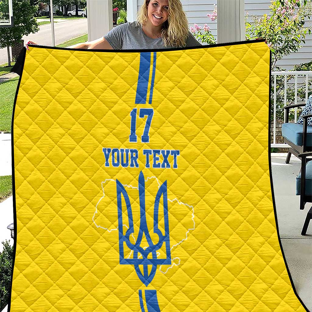 Custom Ukraine Football Quilt Yellow Style