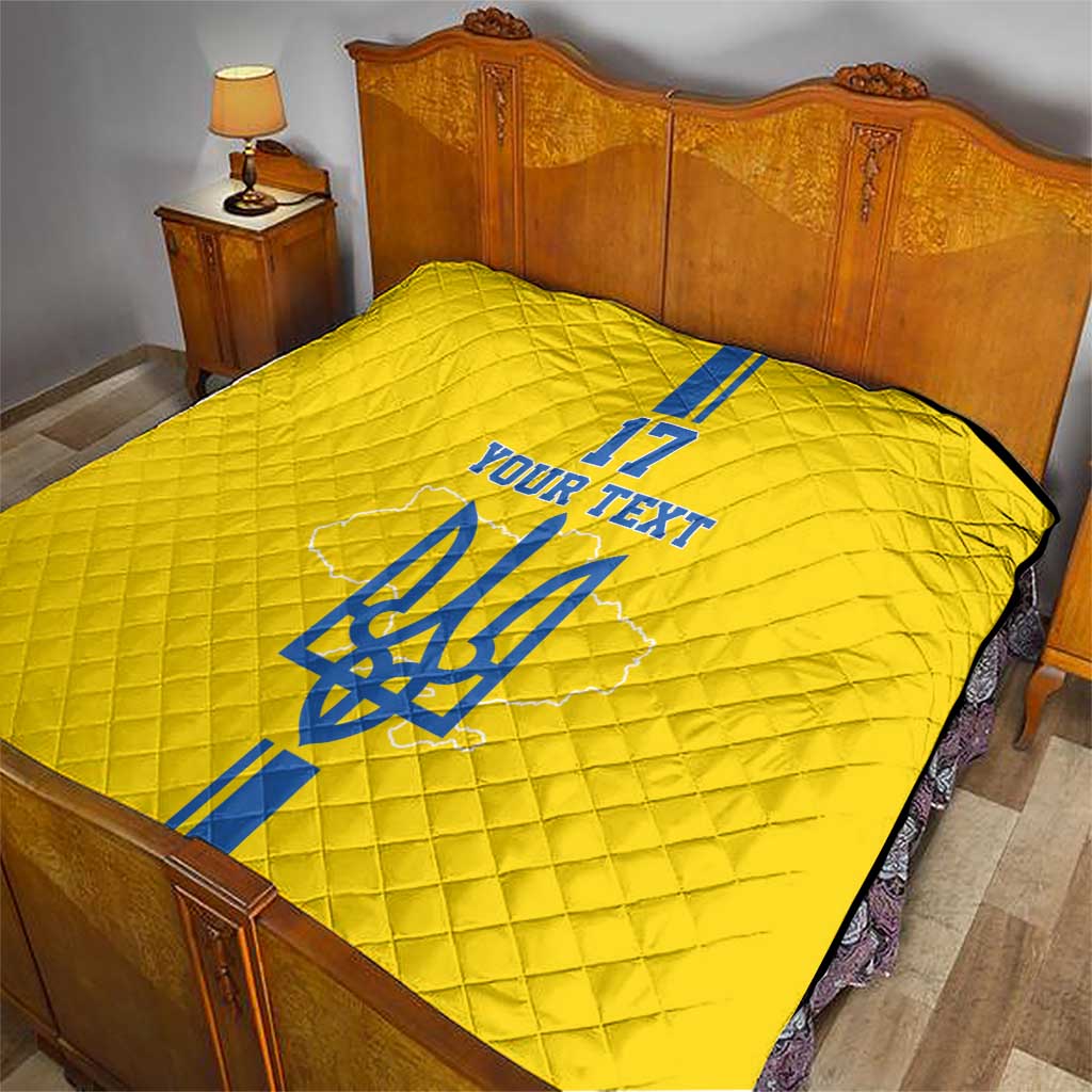 Custom Ukraine Football Quilt Yellow Style