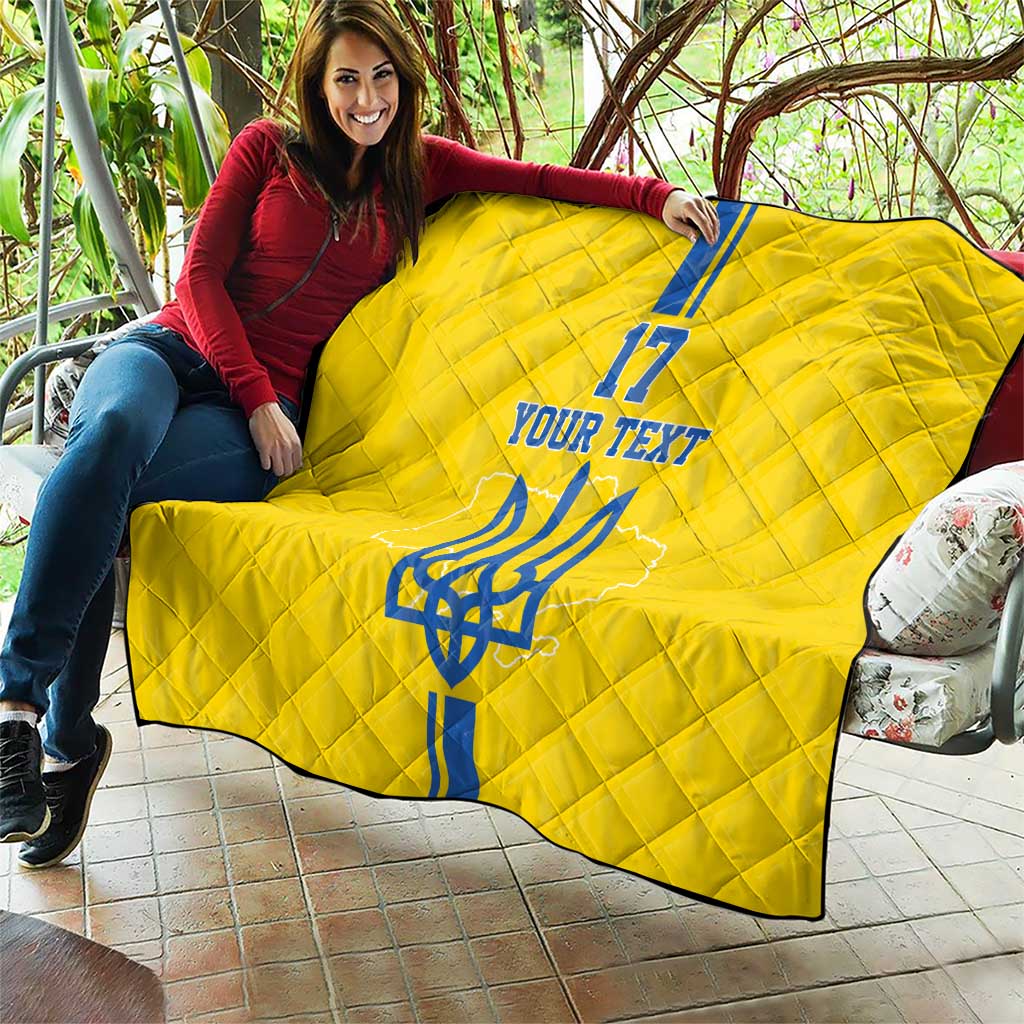 Custom Ukraine Football Quilt Yellow Style