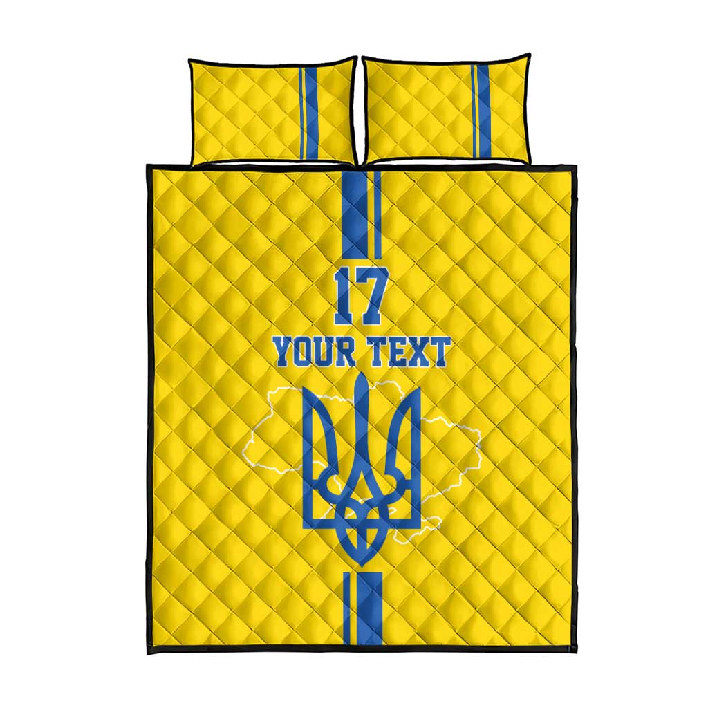 Custom Ukraine Football Quilt Bed Set Yellow Style