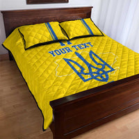 Custom Ukraine Football Quilt Bed Set Yellow Style