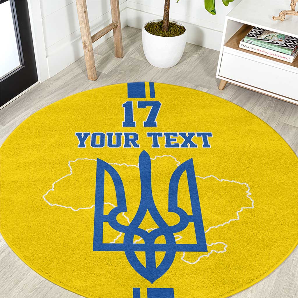 Custom Ukraine Football Round Carpet Yellow Style
