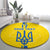 Custom Ukraine Football Round Carpet Yellow Style