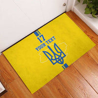 Custom Ukraine Football Rubber Doormat Yellow Style