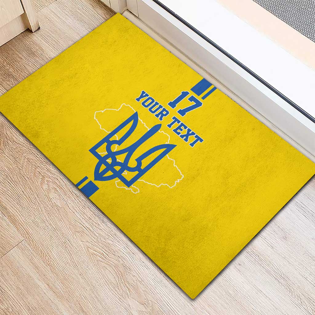 Custom Ukraine Football Rubber Doormat Yellow Style