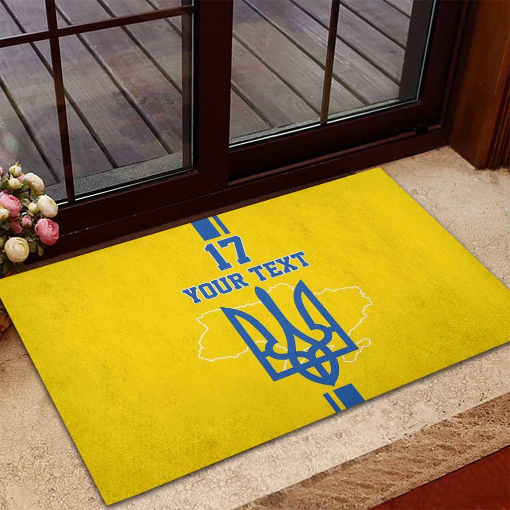 Custom Ukraine Football Rubber Doormat Yellow Style