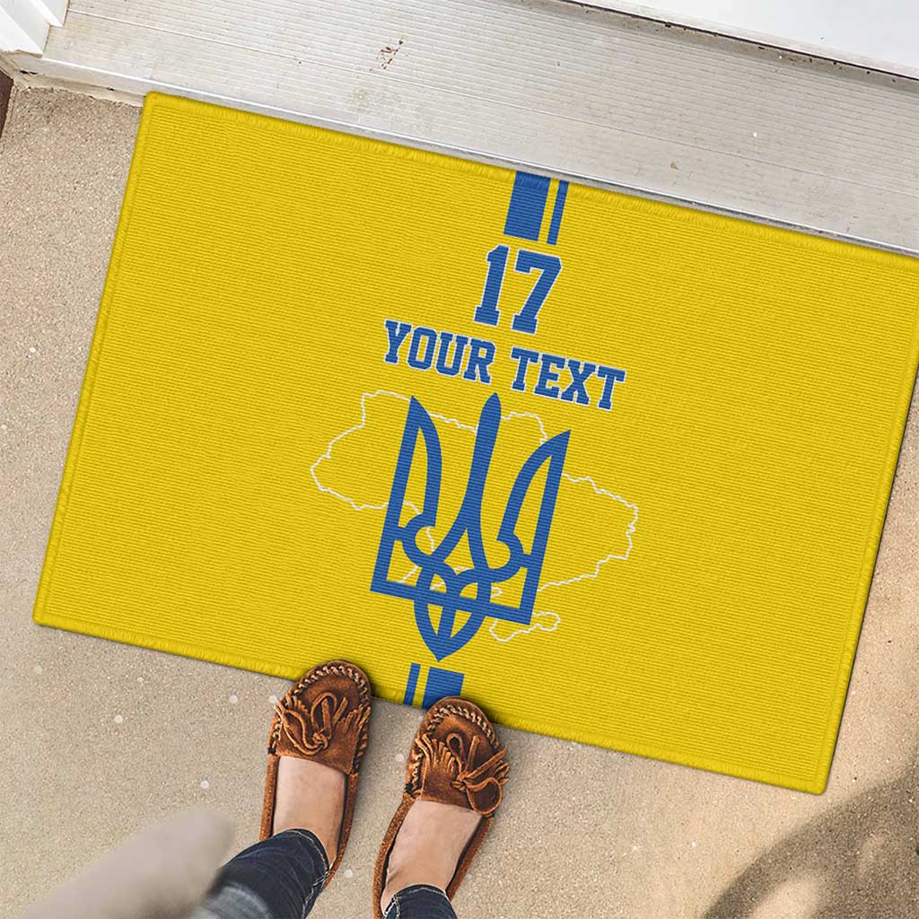 Custom Ukraine Football Rubber Doormat Yellow Style