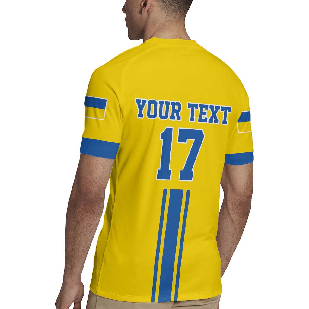 Custom Ukraine Football Rugby Jersey Yellow Style