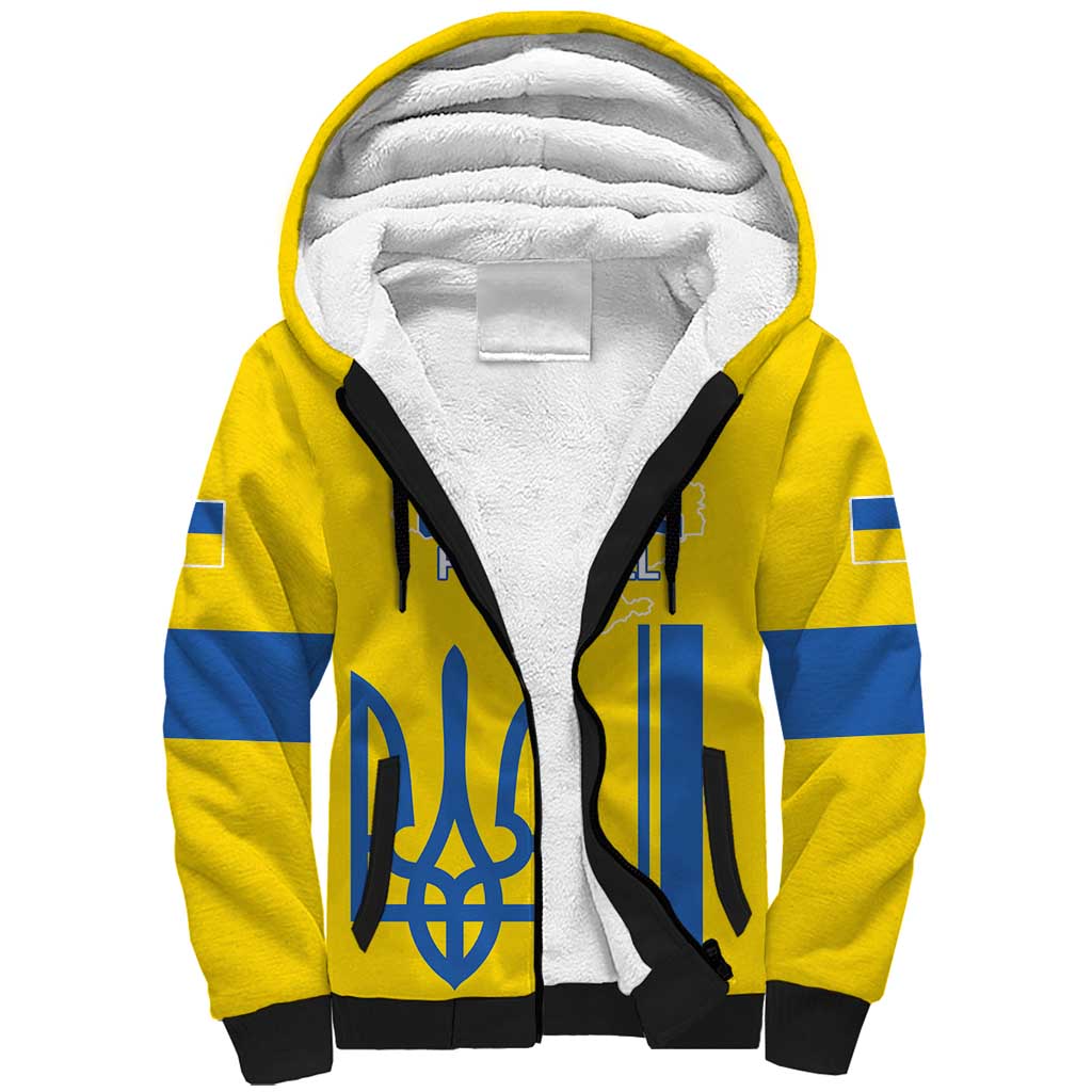Custom Ukraine Football Sherpa Hoodie Yellow Style
