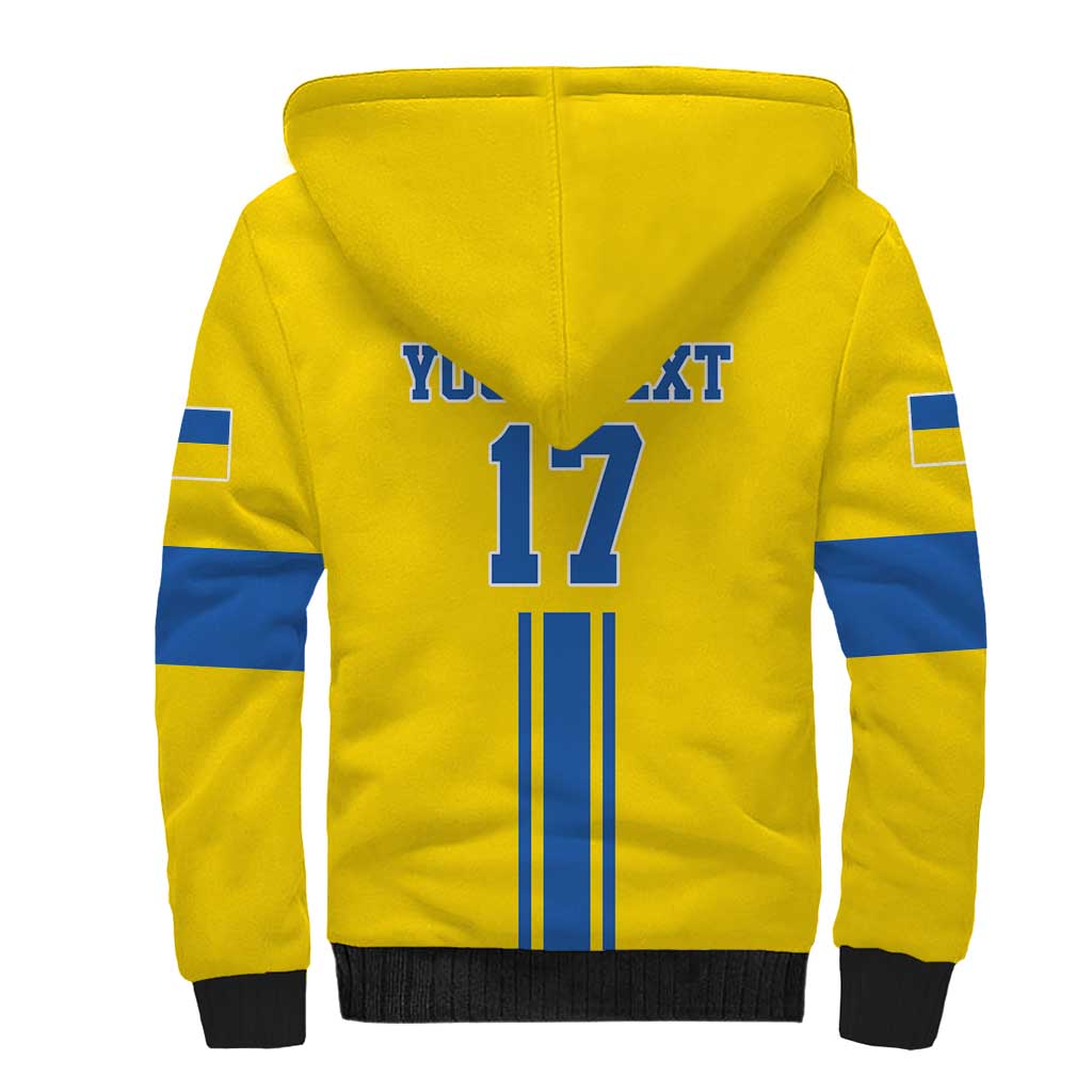 Custom Ukraine Football Sherpa Hoodie Yellow Style