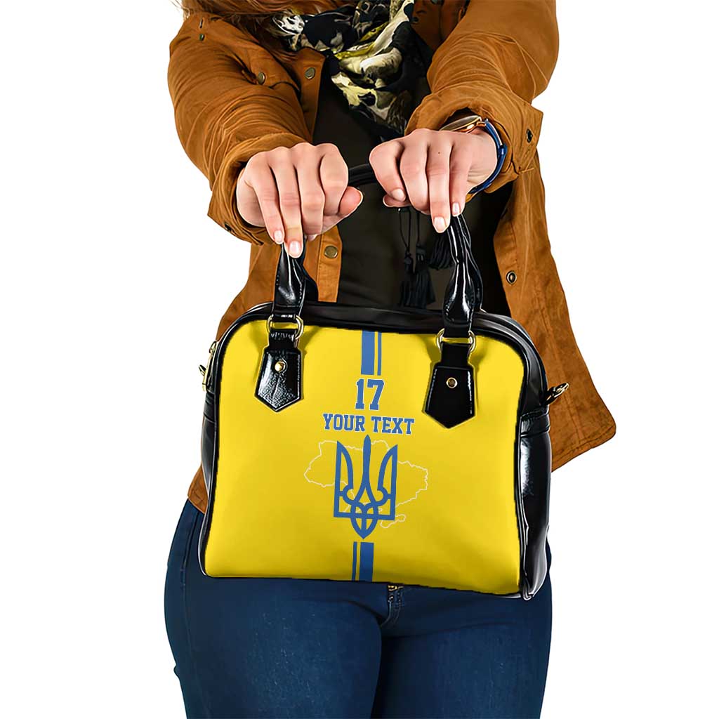 Custom Ukraine Football Shoulder Handbag Yellow Style