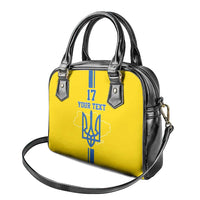 Custom Ukraine Football Shoulder Handbag Yellow Style