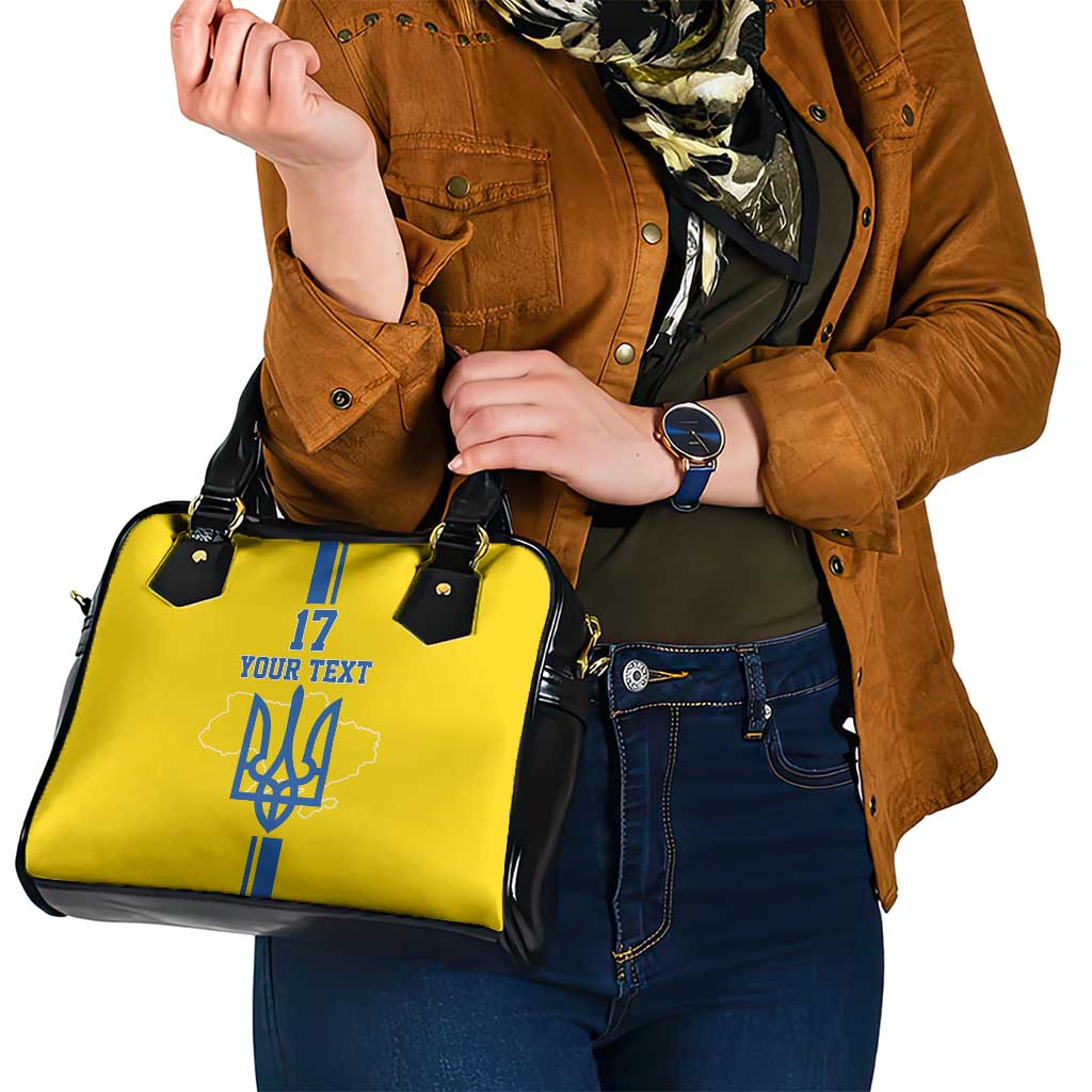 Custom Ukraine Football Shoulder Handbag Yellow Style