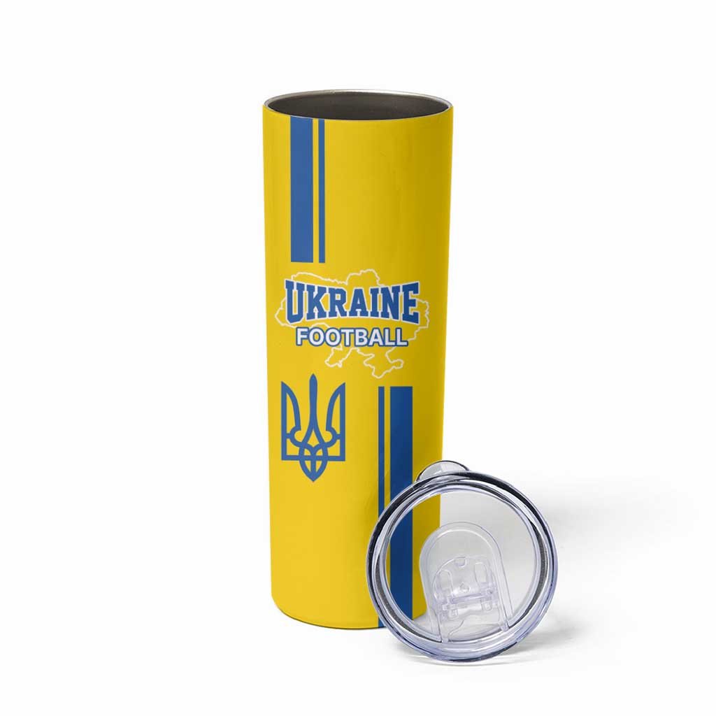 Custom Ukraine Football Skinny Tumbler Yellow Style