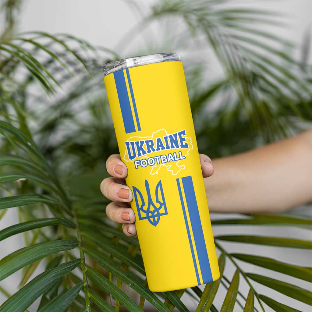 Custom Ukraine Football Skinny Tumbler Yellow Style