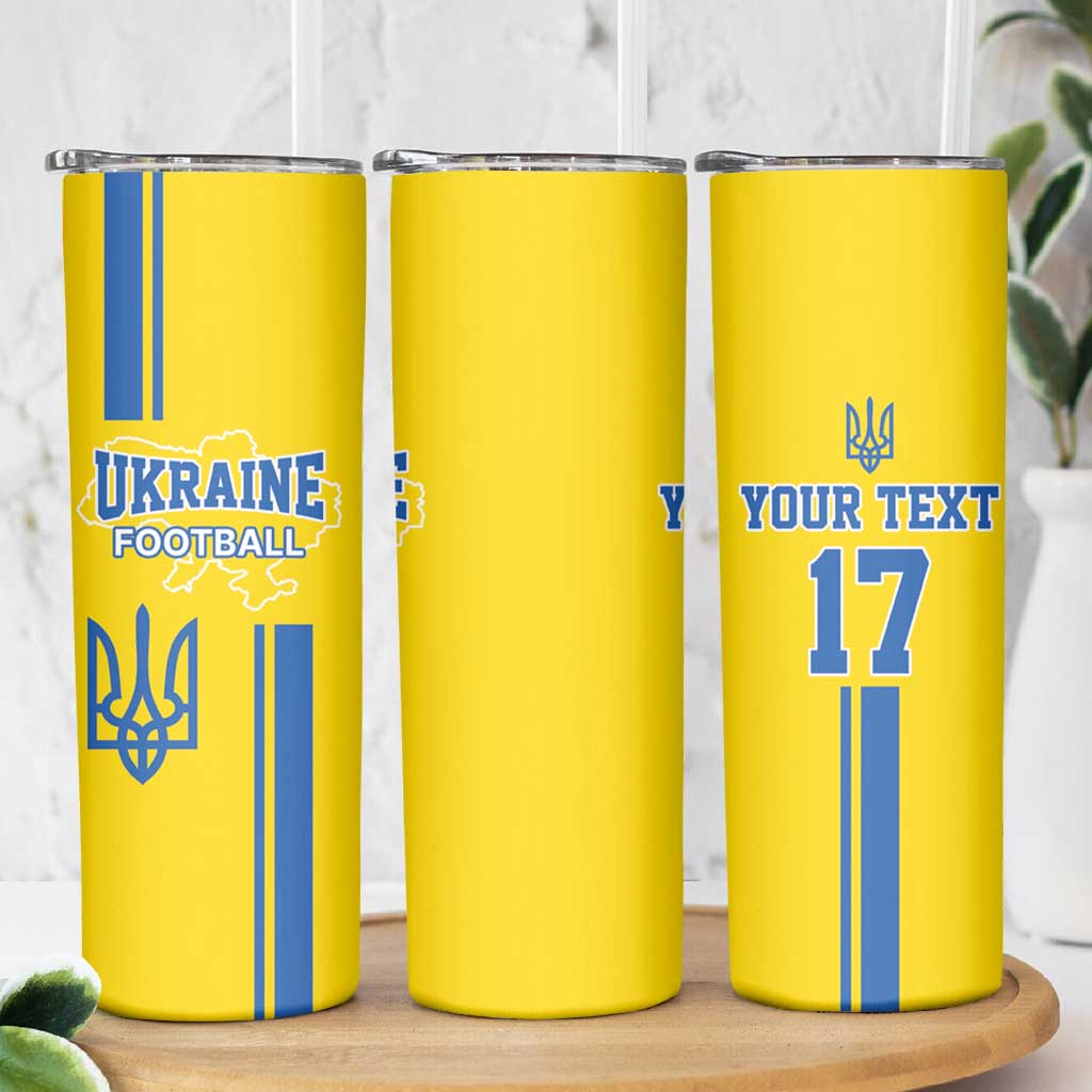 Custom Ukraine Football Skinny Tumbler Yellow Style