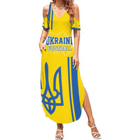 Custom Ukraine Football Summer Maxi Dress Yellow Style