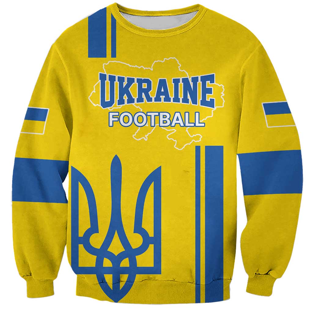 Custom Ukraine Football Sweatshirt Yellow Style
