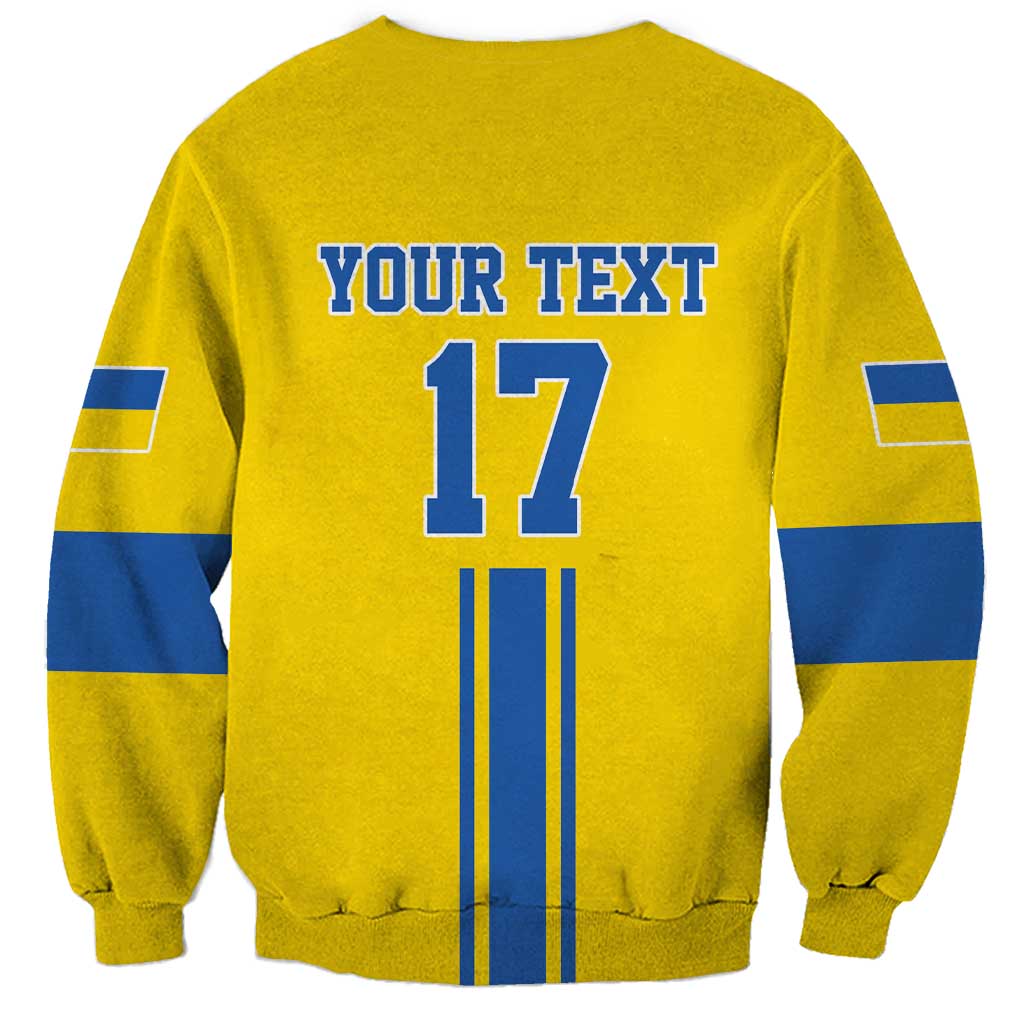 Custom Ukraine Football Sweatshirt Yellow Style