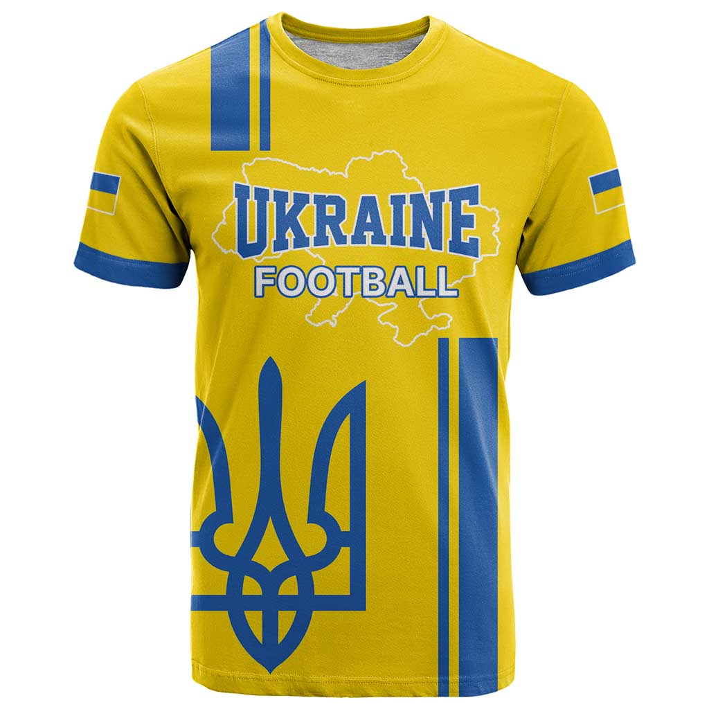 Custom Ukraine Football T Shirt Yellow Style