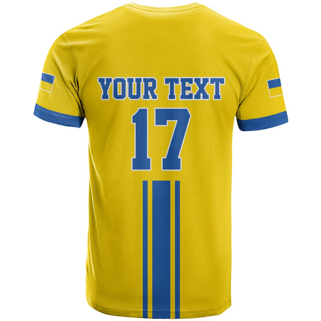 Custom Ukraine Football T Shirt Yellow Style