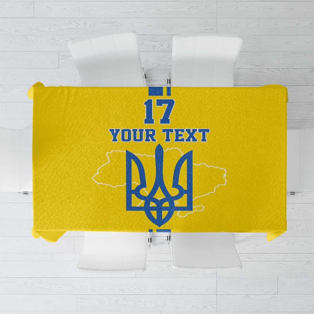 Custom Ukraine Football Tablecloth Yellow Style