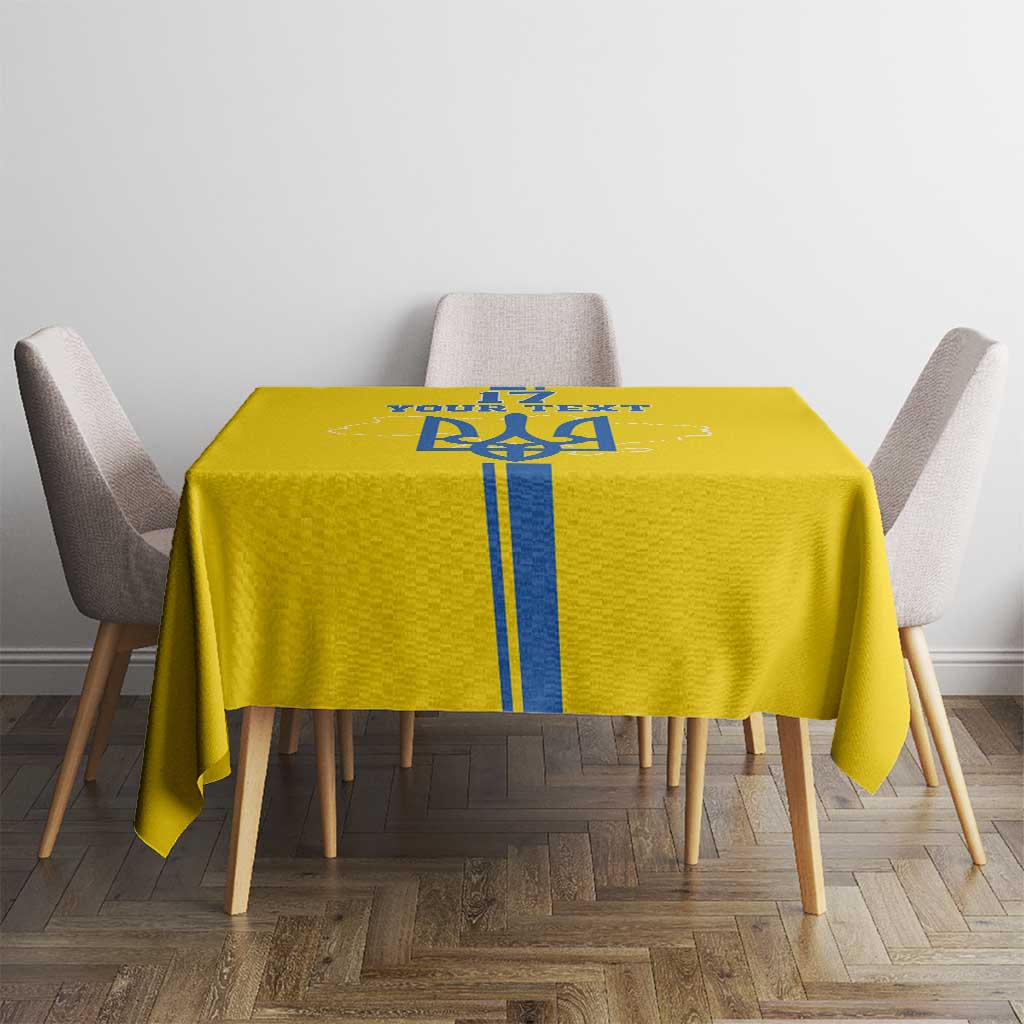 Custom Ukraine Football Tablecloth Yellow Style