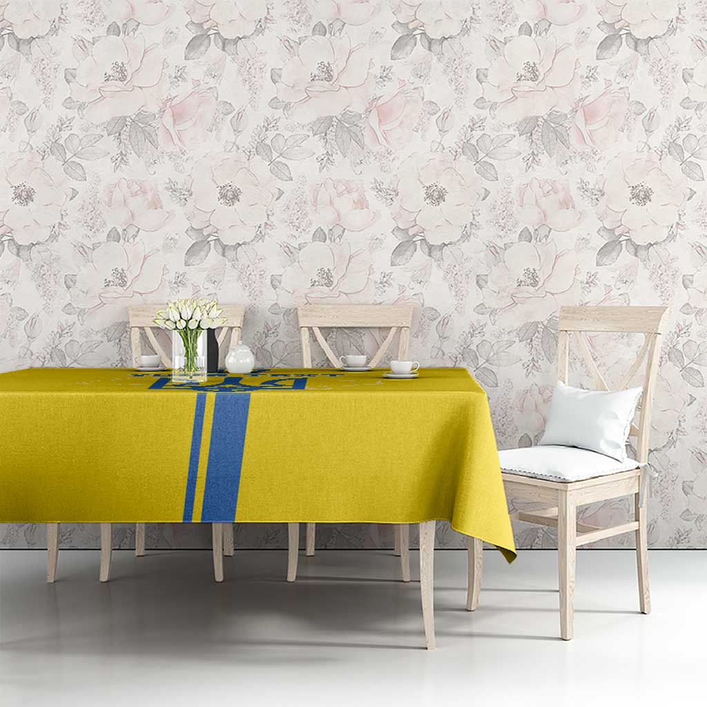 Custom Ukraine Football Tablecloth Yellow Style