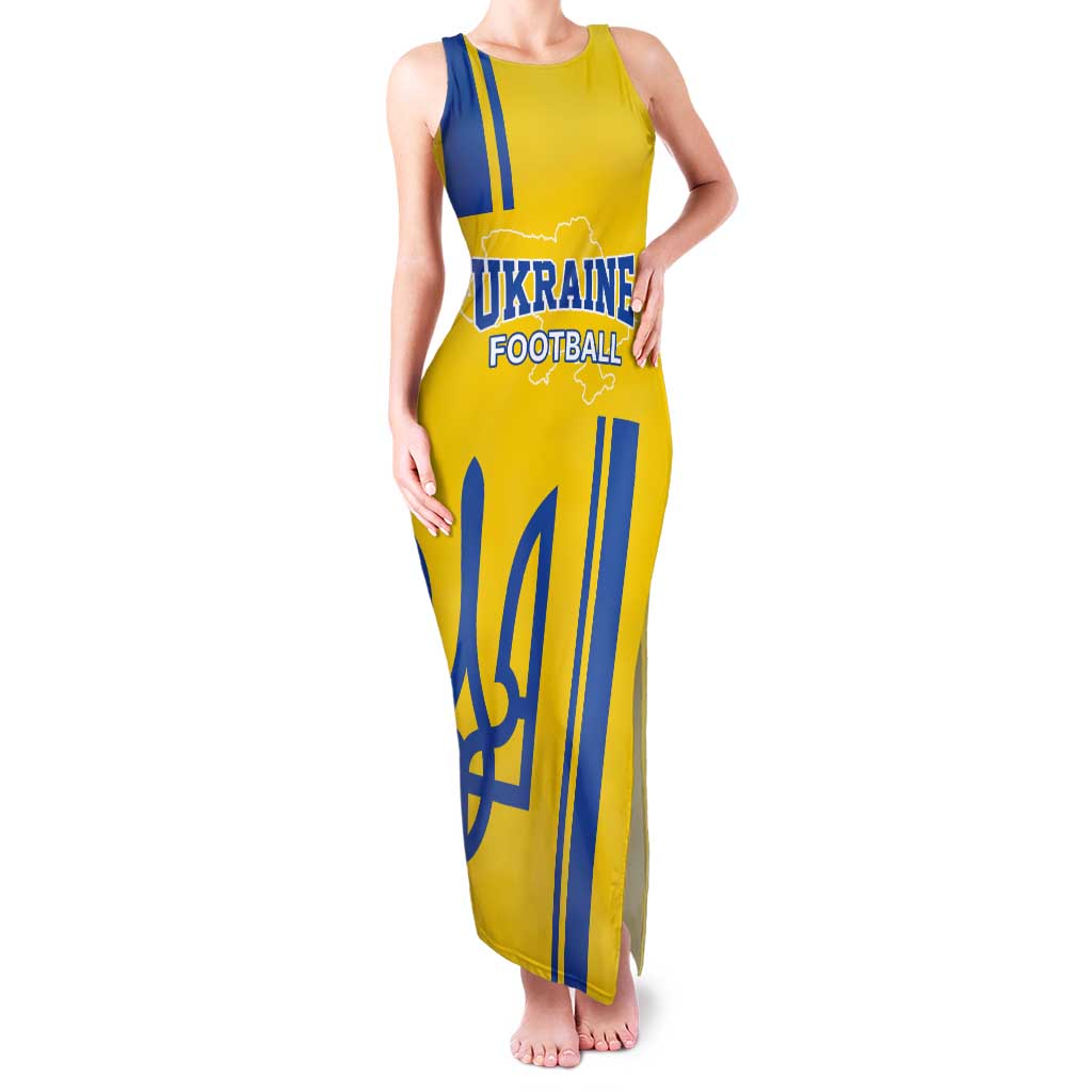 Custom Ukraine Football Tank Maxi Dress Yellow Style