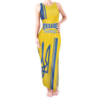 Custom Ukraine Football Tank Maxi Dress Yellow Style