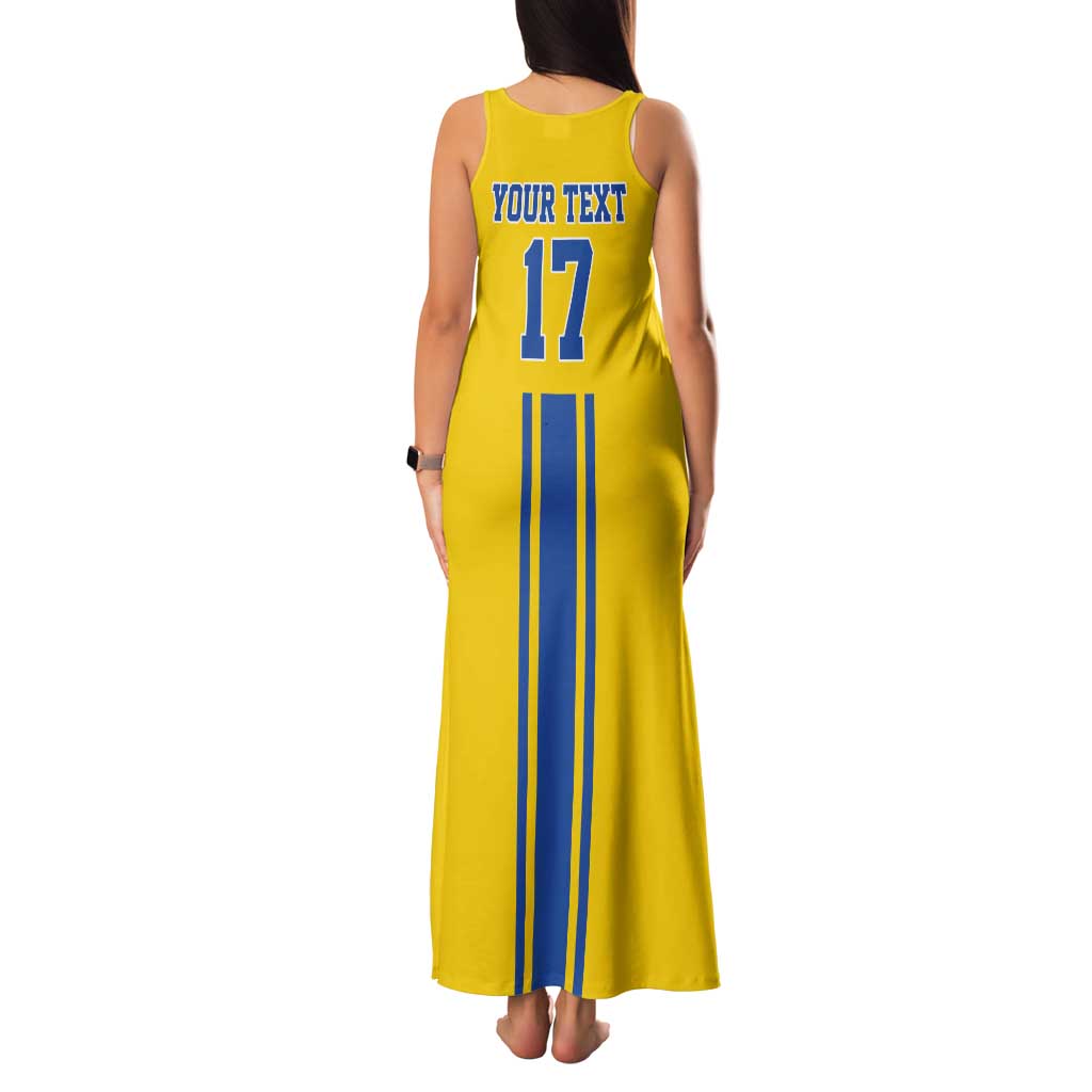 Custom Ukraine Football Tank Maxi Dress Yellow Style