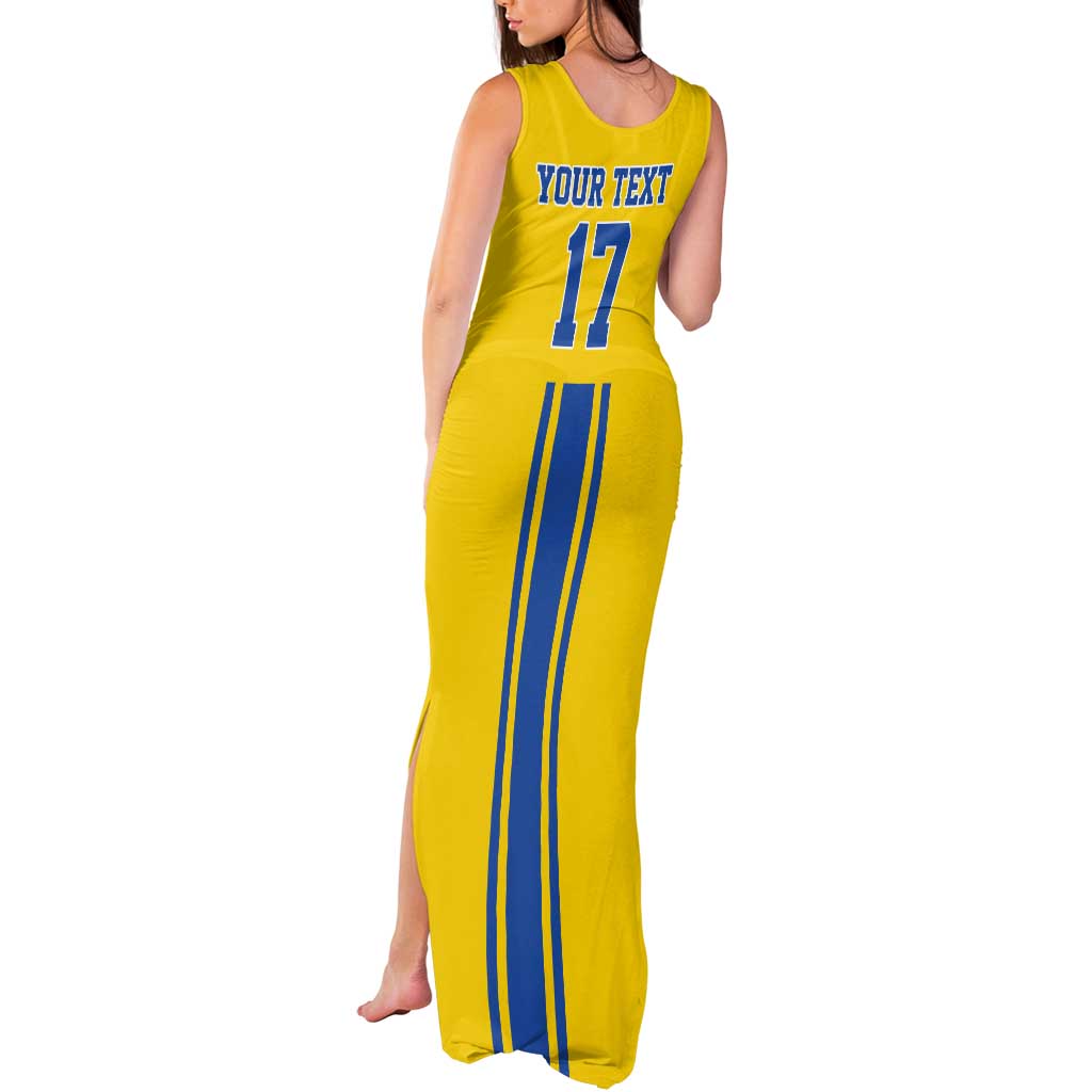 Custom Ukraine Football Tank Maxi Dress Yellow Style