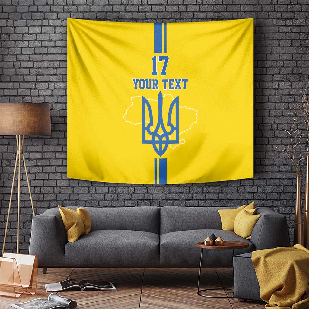 Custom Ukraine Football Tapestry Yellow Style