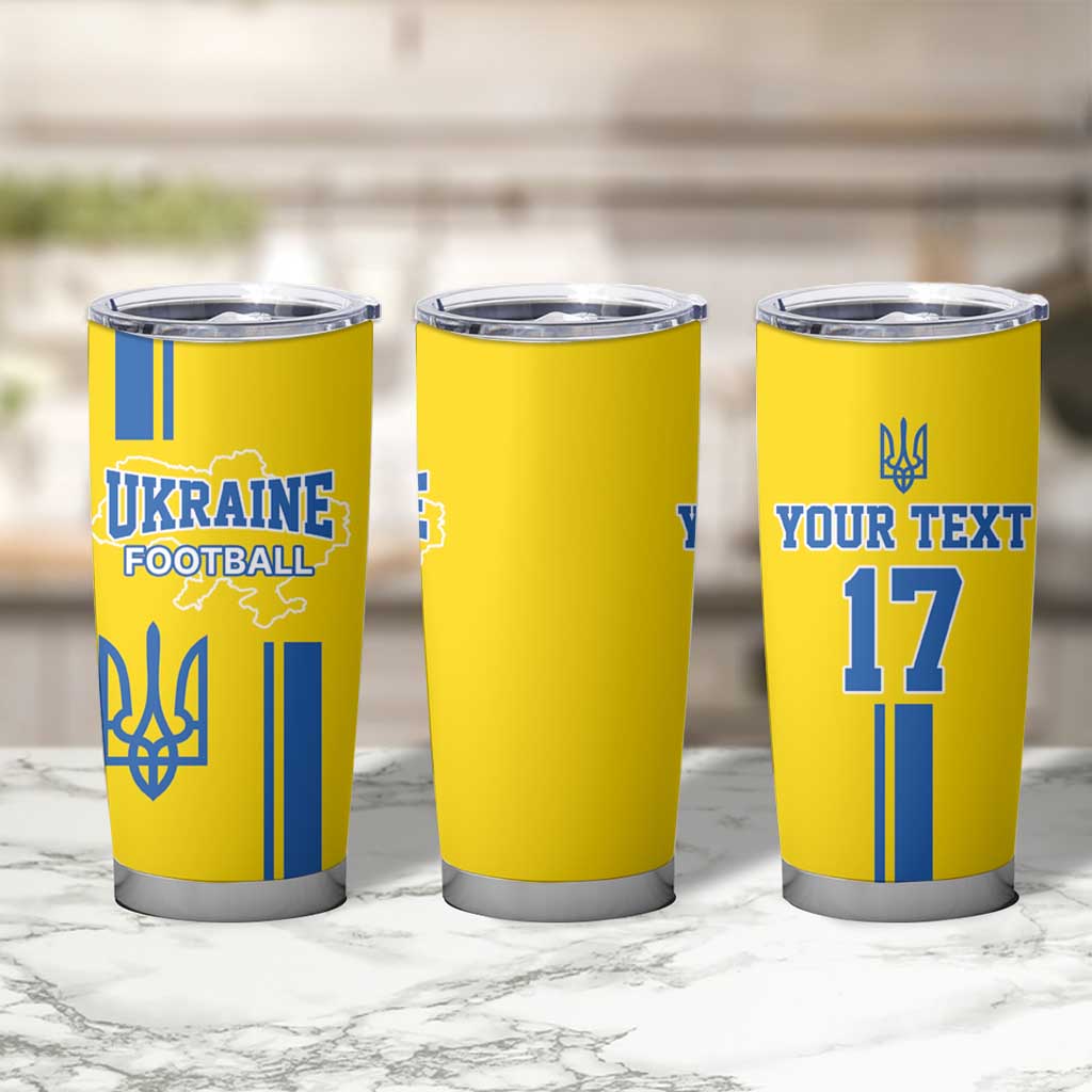 Custom Ukraine Football Tumbler Cup Yellow Style