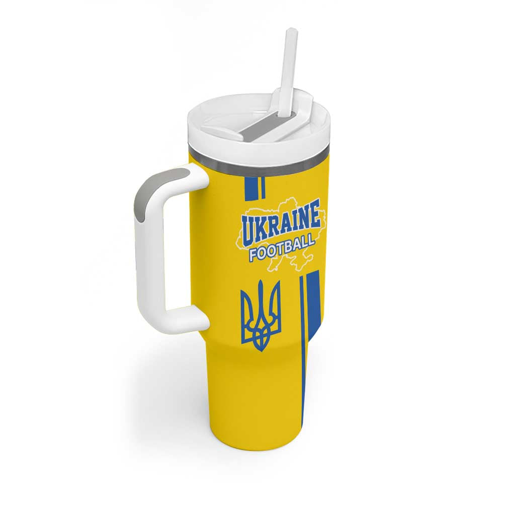 Custom Ukraine Football Tumbler With Handle Yellow Style