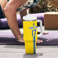 Custom Ukraine Football Tumbler With Handle Yellow Style