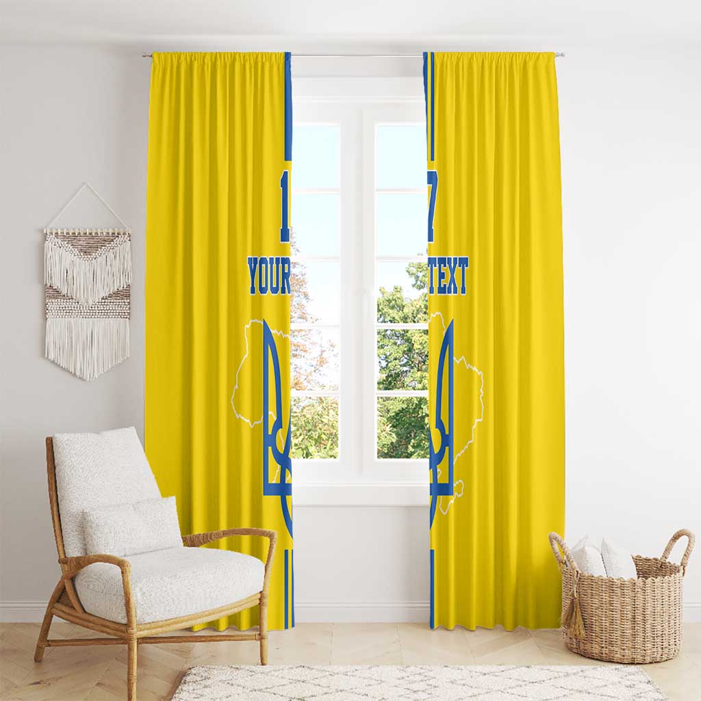 Custom Ukraine Football Window Curtain Yellow Style