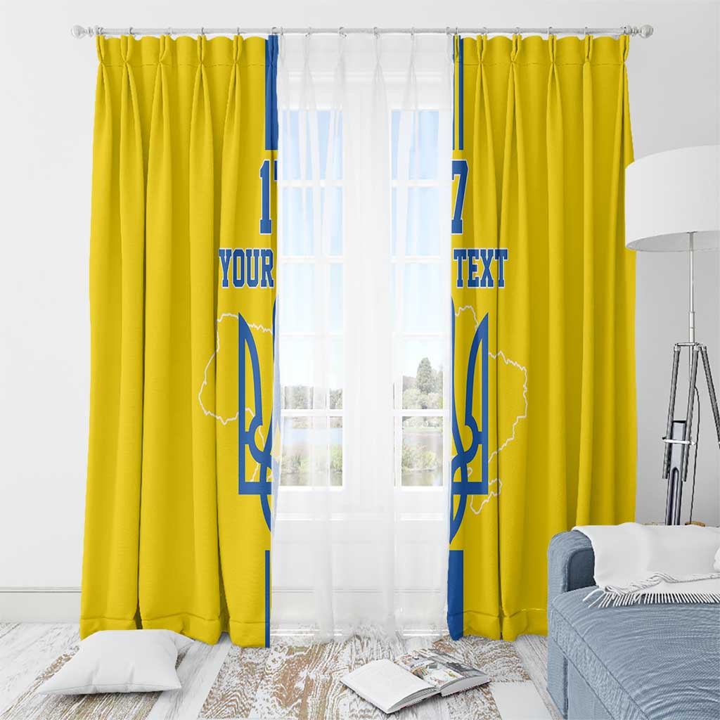 Custom Ukraine Football Window Curtain Yellow Style