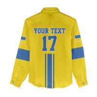Custom Ukraine Football Women Casual Shirt Yellow Style