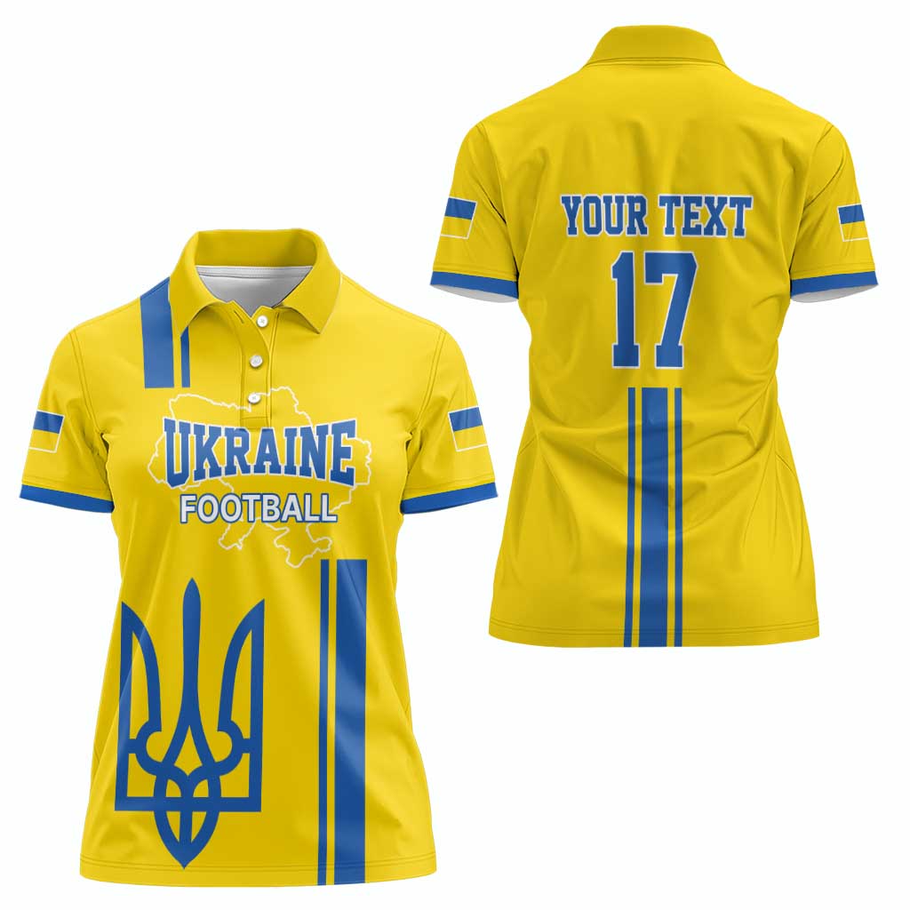 Custom Ukraine Football Women Polo Shirt Yellow Style