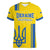 Custom Ukraine Football Women V-Neck T-Shirt Yellow Style