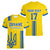 Custom Ukraine Football Women V-Neck T-Shirt Yellow Style