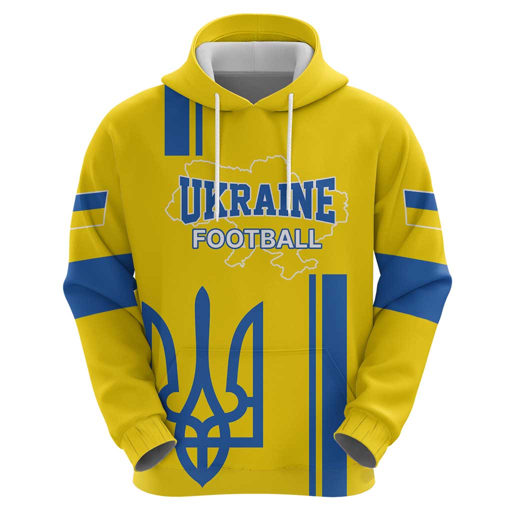 Custom Ukraine Football Zip Hoodie Yellow Style