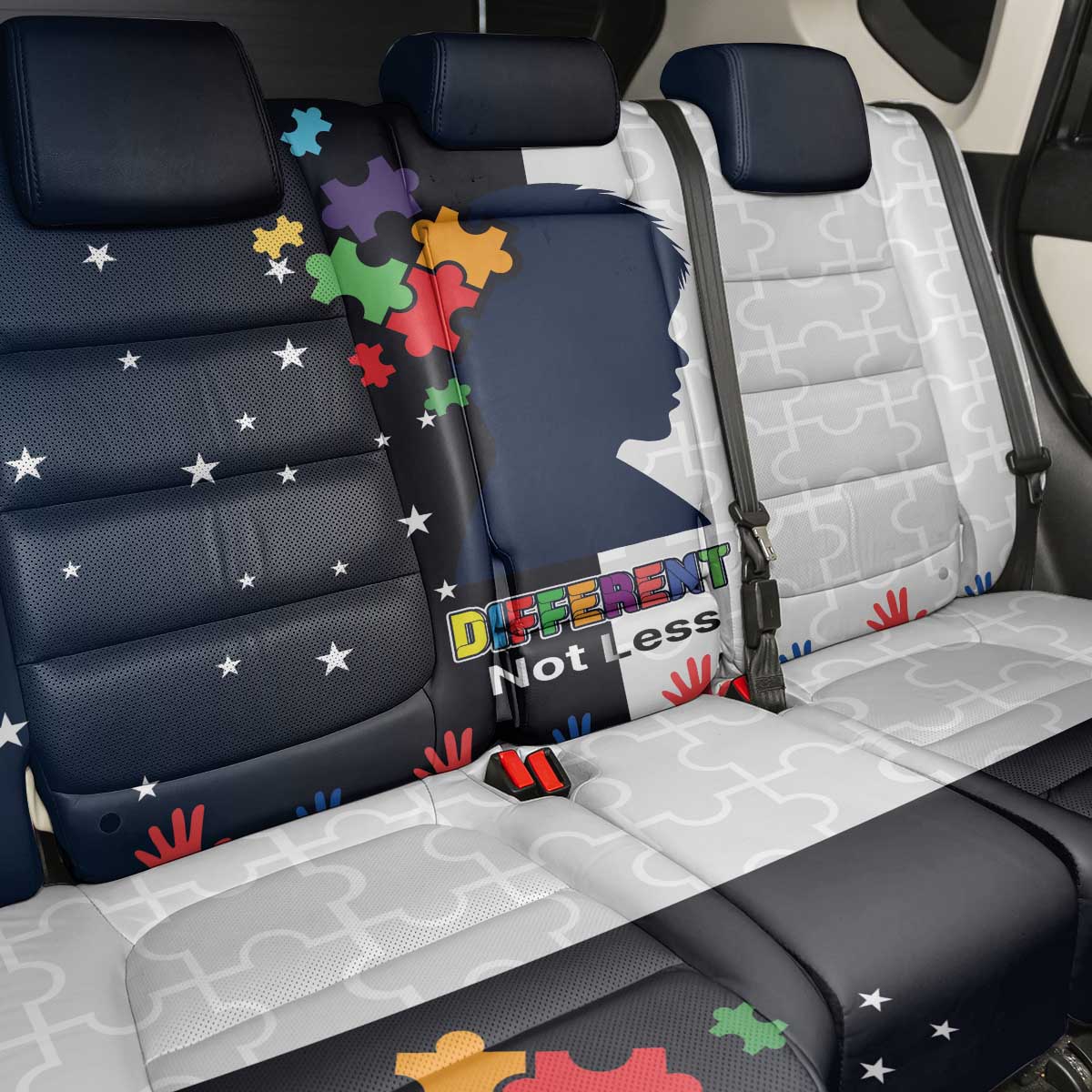 Personalized World Autism Awareness Day Back Car Seat Cover 2th April