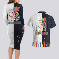 Personalized World Autism Awareness Day Couples Matching Long Sleeve Bodycon Dress and Hawaiian Shirt 2th April