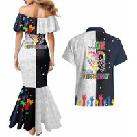 Personalized World Autism Awareness Day Couples Matching Mermaid Dress and Hawaiian Shirt 2th April