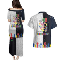Personalized World Autism Awareness Day Couples Matching Puletasi and Hawaiian Shirt 2th April