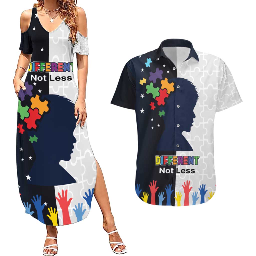 Personalized World Autism Awareness Day Couples Matching Summer Maxi Dress and Hawaiian Shirt 2th April