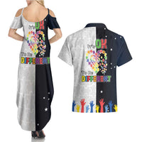 Personalized World Autism Awareness Day Couples Matching Summer Maxi Dress and Hawaiian Shirt 2th April