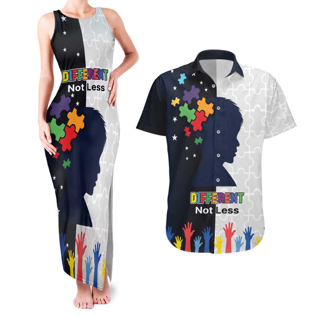 Personalized World Autism Awareness Day Couples Matching Tank Maxi Dress and Hawaiian Shirt 2th April